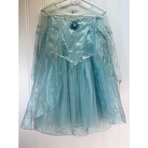 Disney Frozen Elsa Dress Costume Size Medium 7-8 LIGHT BLUE. Preowned